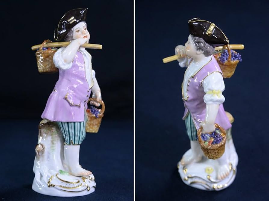陶磁器◆マイセン フィギュア フィギュリン 人形 Meissen マイセン人形 フィギュリン 題名『羊飼いたち』 M・A・アシエ